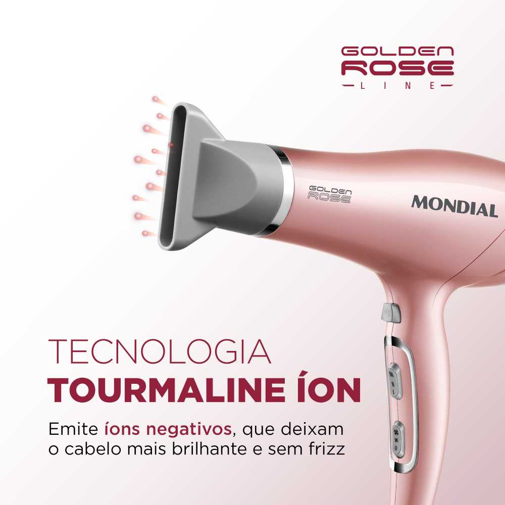 Secador De Cabelos Mondial Golden Rose Sc-32 Potencia 2000W Secador De Cabelos Mondial Golden Rose Sc-32 Potencia 2000W
